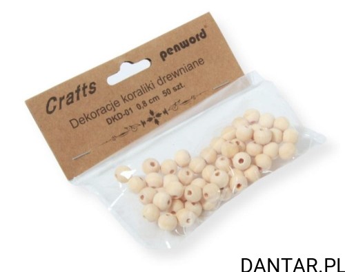 Koraliki drewniane 0,8cm a50