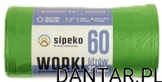 Worki 60l na śmieci zielone HD Sipeko a30/40