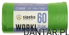 Worki 60l na śmieci zielone HD Sipeko a30/40