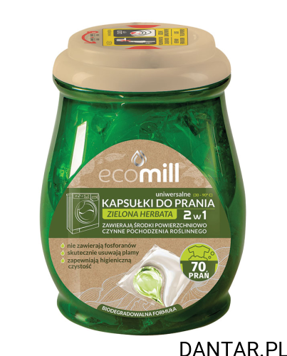 Mill kapsułki do prania zielona herbata uniwersalne a70
