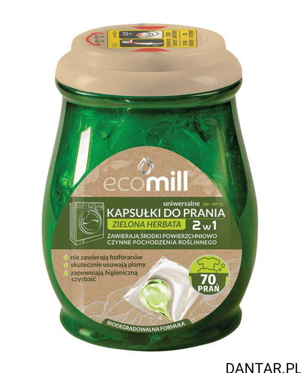 Mill kapsułki do prania zielona herbata uniwersalne a70