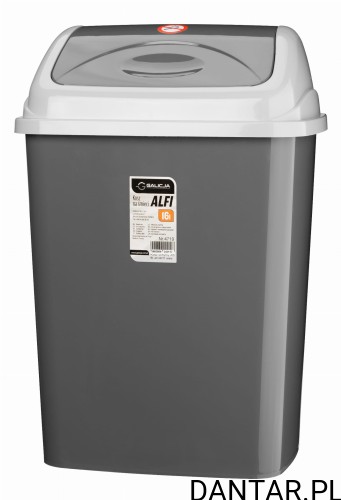 Kosz na śmieci 16l alfi szary 24211