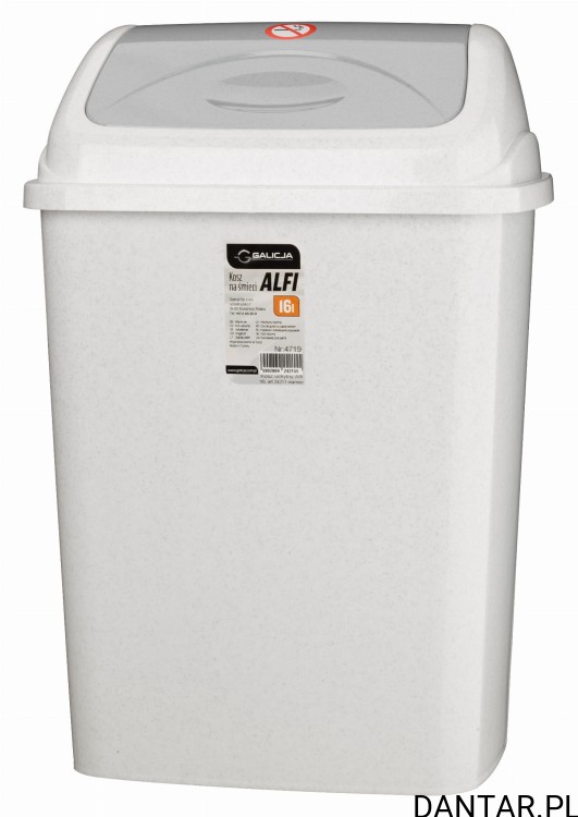 Kosz na śmieci 16l alfi marmur 24211