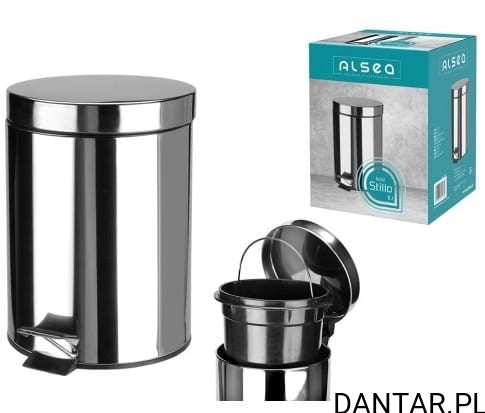 Kosz z pedałem metalowy Stillo 5l 29434