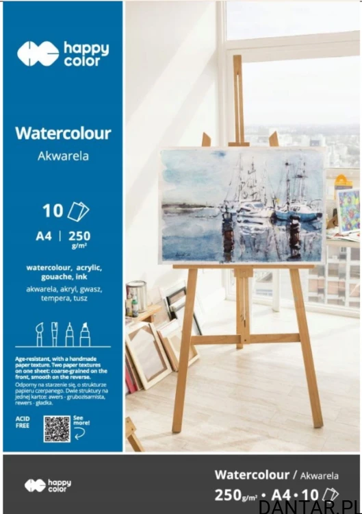 Blok akwarelowy A4 10 kartek 250g Happy Color a1/5