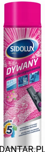 Sidolux 600ml pianka do czyszczenia dywanów o zapachu kwiatowym