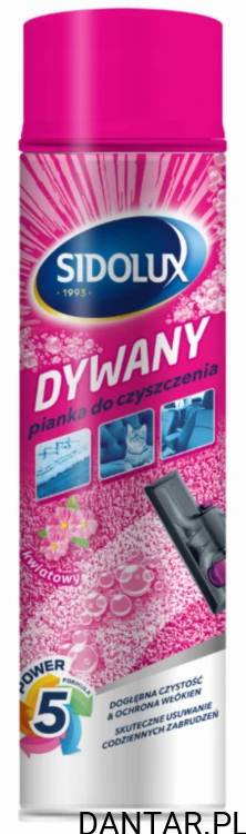 Sidolux 600ml pianka do czyszczenia dywanów o zapachu kwiatowym