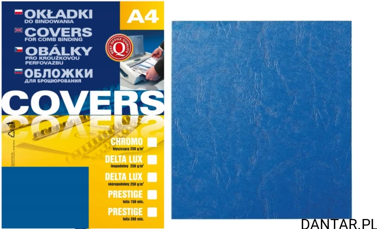 Okładka A4 delta skóra niebieski Dovre 1/100