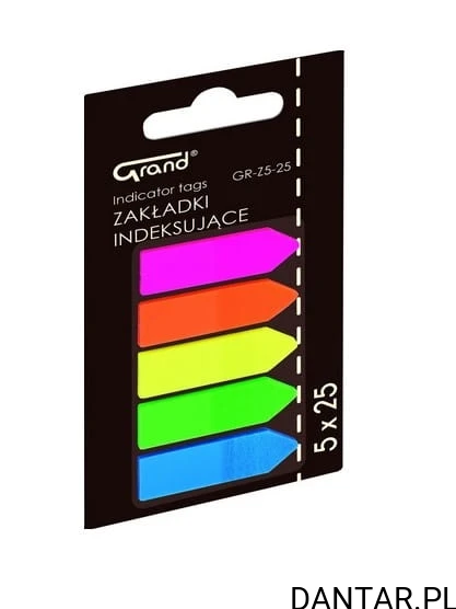 Zakładki indeksujące gr-Z5-25 45x12mm grand strzałki a1/12