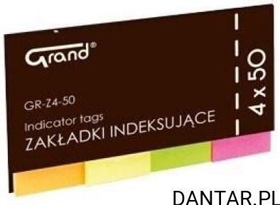 Zakładki indeksujące gr-Z4-50 4x20x50 proste Grand a1/12