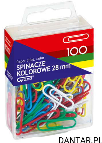 Spinacze okrągłe 28mm kolorowe Grand a100