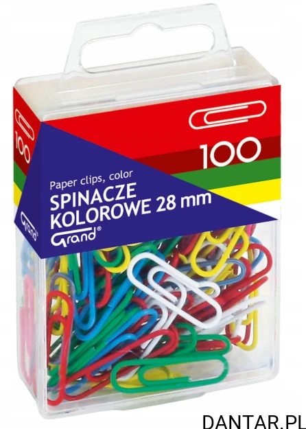 Spinacze okrągłe 28mm kolorowe Grand a100