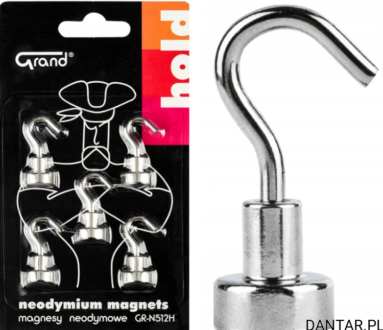 Magnesy neodymowe z haczykiem GRAND a5
