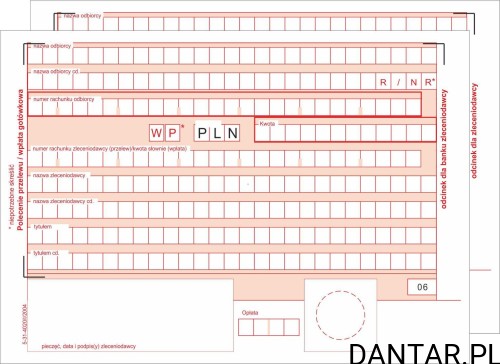 Druk polecenie przelewu WP 2 1+1 miękkie  a1 nowe