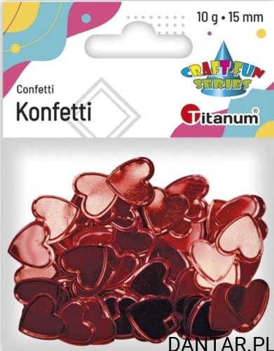 Konfetti serca czerwone 15mm 10g Titanum