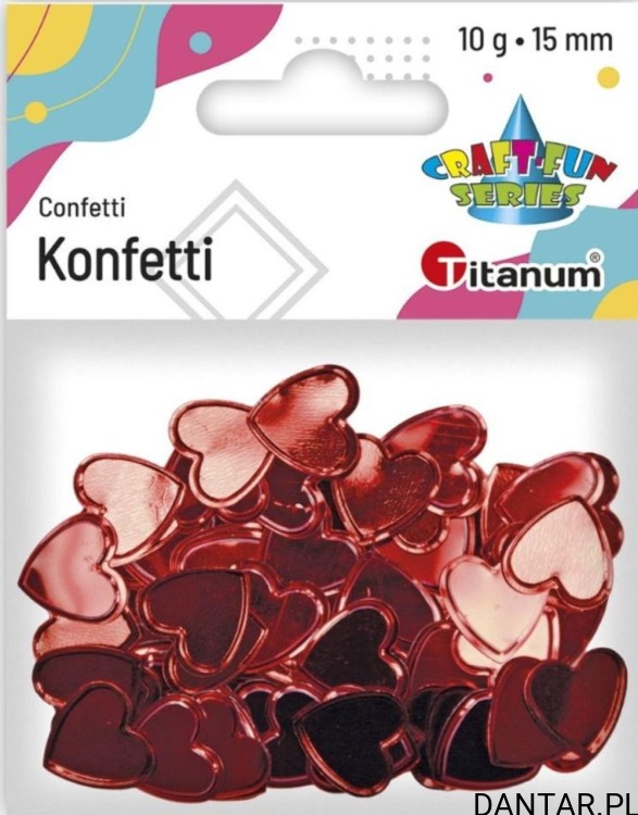 Konfetti serca czerwone 15mm 10g Titanum