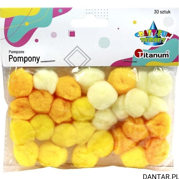 Pompony tonacje żółte 25mm Titanum a30