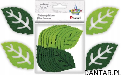 Dekoracje filcowe liść Titanum a20