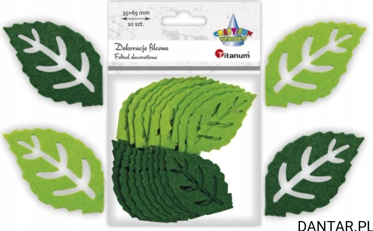 Dekoracje filcowe liść Titanum a20