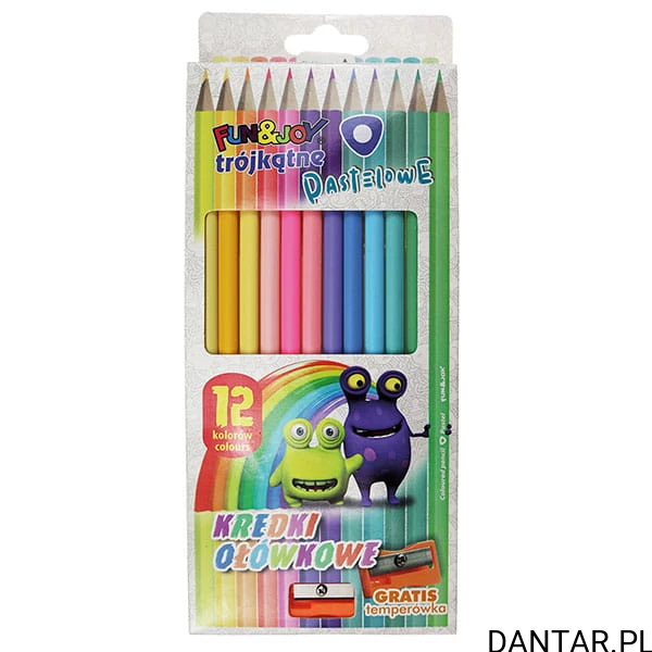 Kredki ołówkowe trójkątne pastelowe Fun&Joy a12