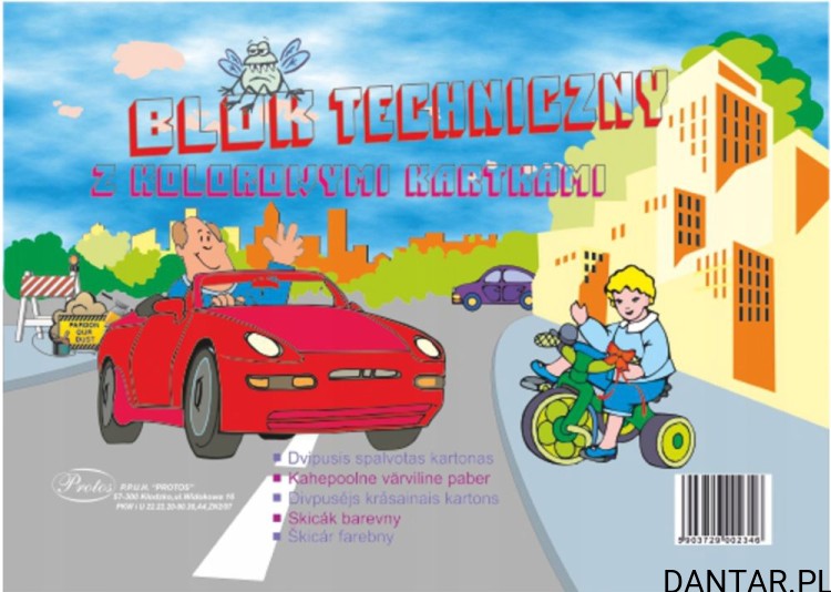 Blok techniczny A4 kolorowy Protos