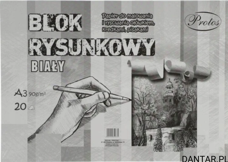 Blok rysunkowy A3 biały Protos a1/10