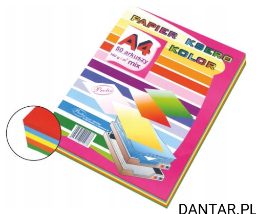 Papier ksero kolorowy A4 mix 160g Protos a50