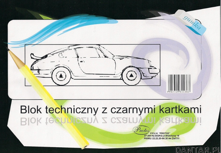 Blok techniczny A4 czarny Protos