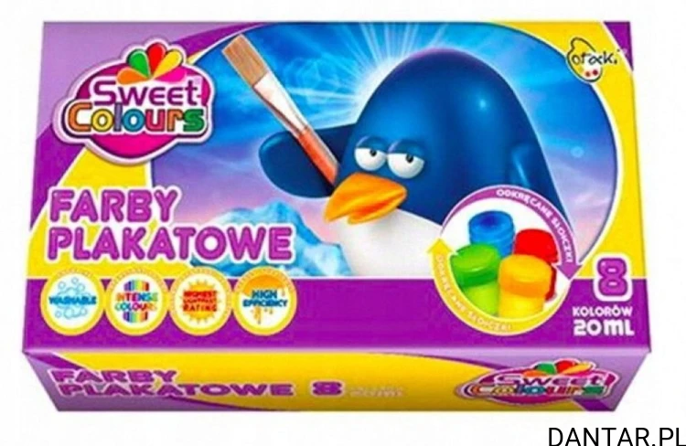 Farby plakatowe 20ml 8 kolorów Sweet Colours a8/20