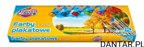 Farby plakatowe w tubie 30ml 12 kolorów Sweet Colours a12/15