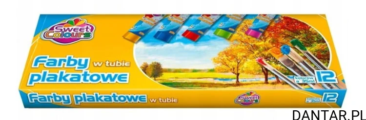 Farby plakatowe w tubie 30ml 12 kolorów Sweet Colours a12/15