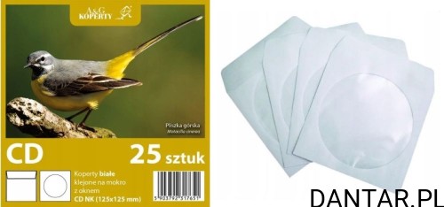 Koperta do CD biała z okienkiem NK a25 