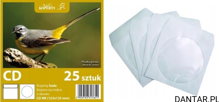 Koperta do CD biała z okienkiem NK a25 