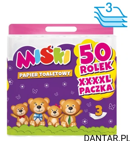 Papier toaletowy Miśki biały celuloza 3w a50/45