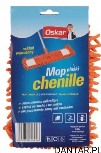 Mop płaski z mikrofibry chenille Oskar zapas