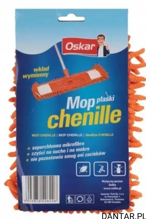 Mop płaski z mikrofibry chenille Oskar zapas
