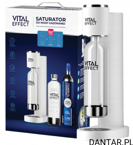 Saturator do wody gazowanej zestaw biały Vital Effect