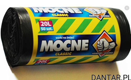 Worki 20l na śmieci czarne HD 02150 a50/50