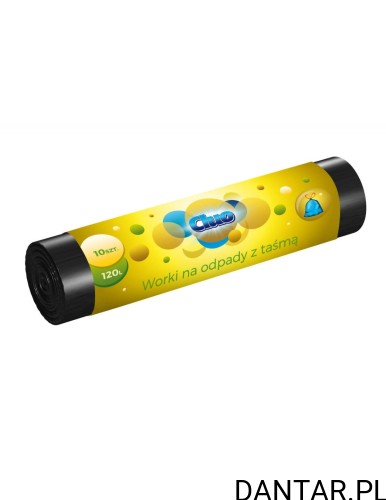 Worki 120l na śmieci czarne z taśmą Cluo a10/20