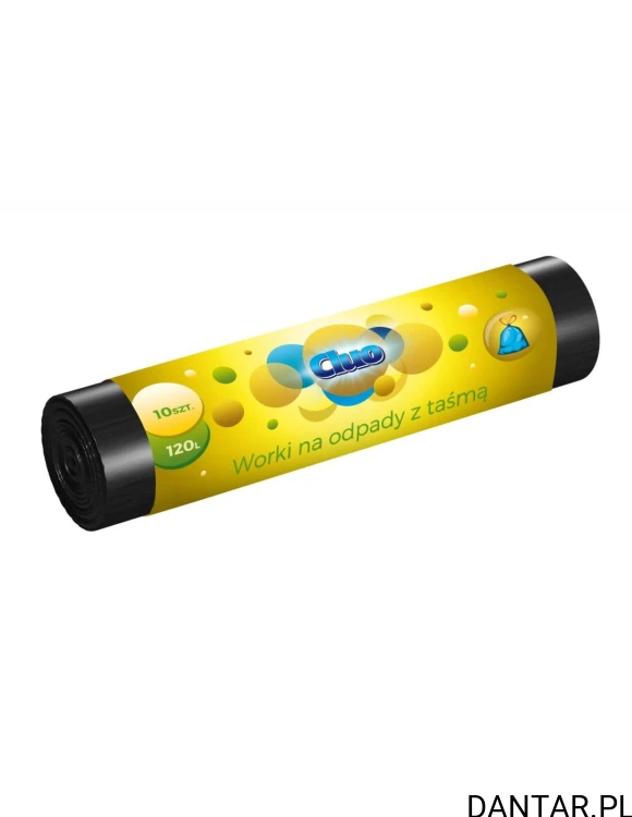 Worki 120l na śmieci czarne z taśmą Cluo a10/20