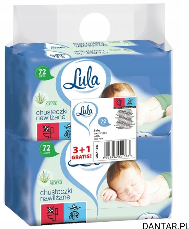 Lula chusteczki nawilżone z aloesem a4
