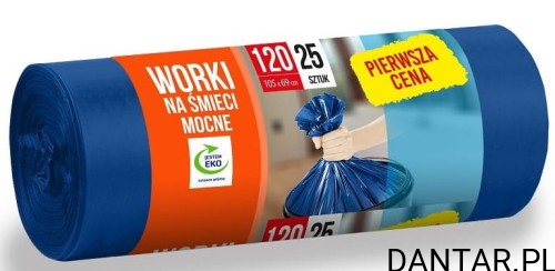 Worki 120l na śmieci mocne niebieskie AZ pierwsza cena a25/10