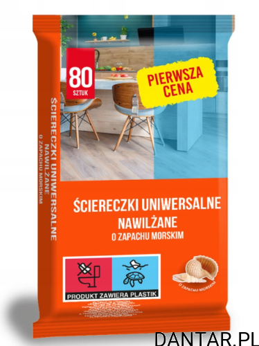 Ściereczki nawilżane uniwersalne - zapach morski a80