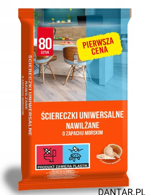 Ściereczki nawilżane uniwersalne - zapach morski a80