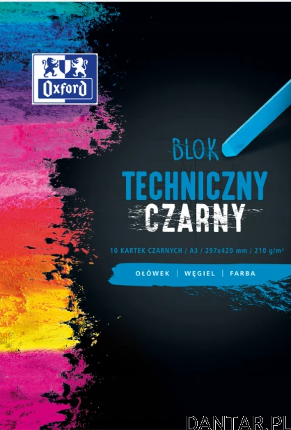 Blok techniczny A3 10k czarny Oxford