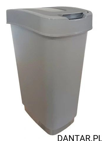 Kosz 50l na śmieci z pokrywą uchylną szary Jotta