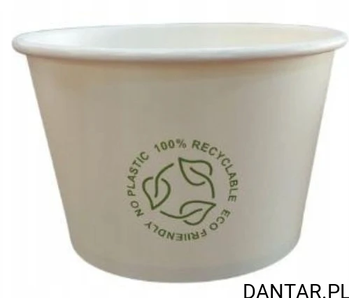 Pojemnik papierowy 500ml okrągły biały Love Nature *115 a50/15 77610
