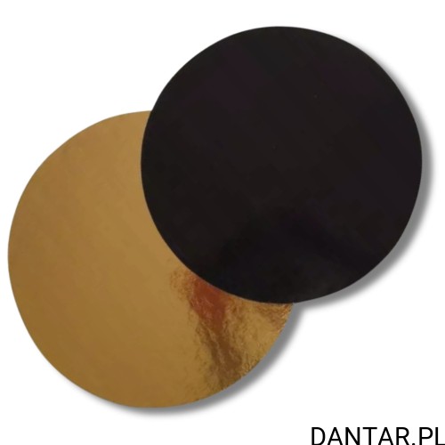 Podkład 18cm pod tort złoto-czarny prosty a1/50 