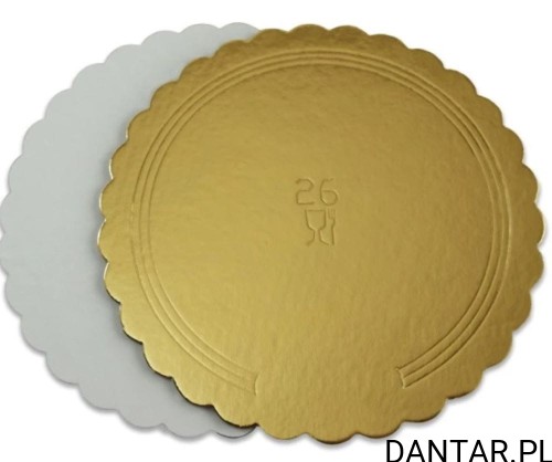 Podkład 22 pod tort Złoty sr. 22cm KARBOWANY a1/50 252549