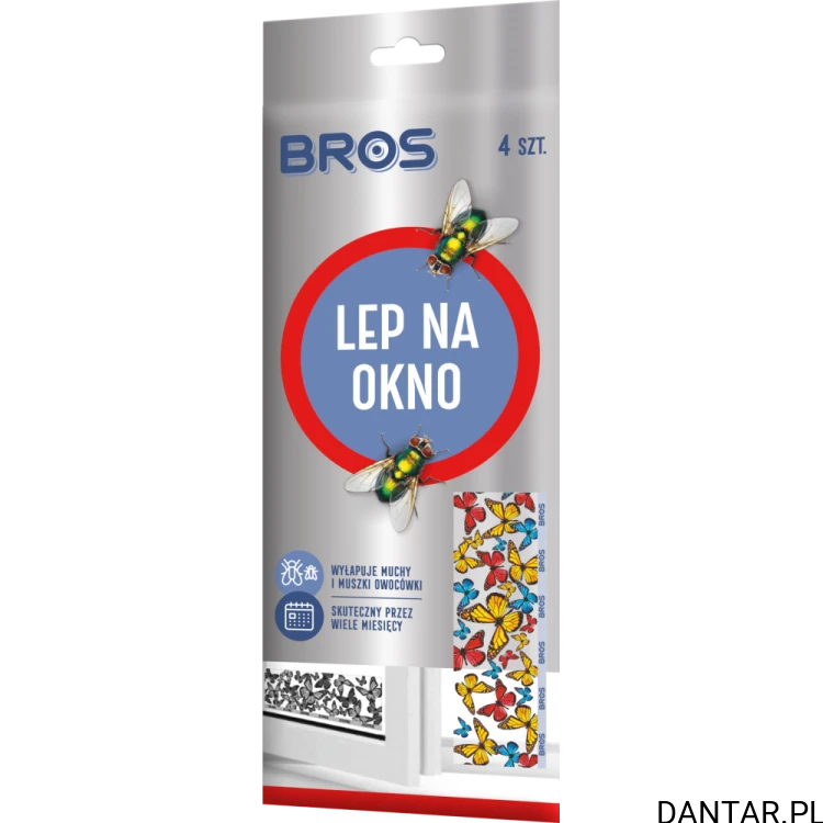 Bros lep na muchy na okno płaski - motylki a4